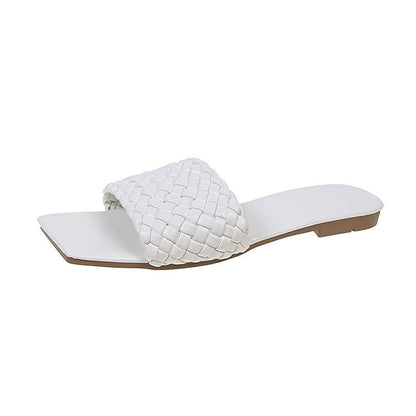 Kvinnors Öppna Mules Flätad Design Textil Sula-1
