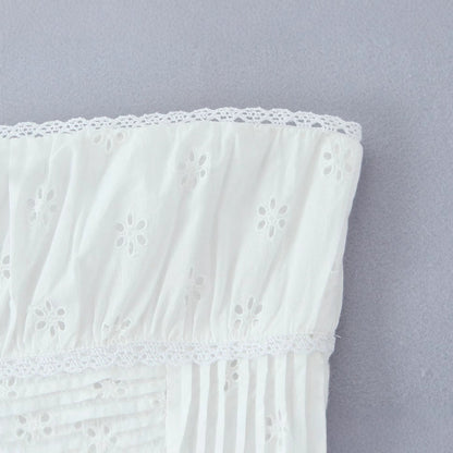 Kvinna Miniklänning A-Line Monokrom Polyester Off-Shoulder Kort Kjol-4