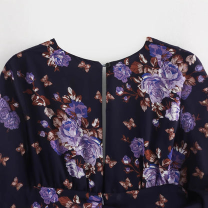 Damklänning A-linje Blommig Lång Polyester 4