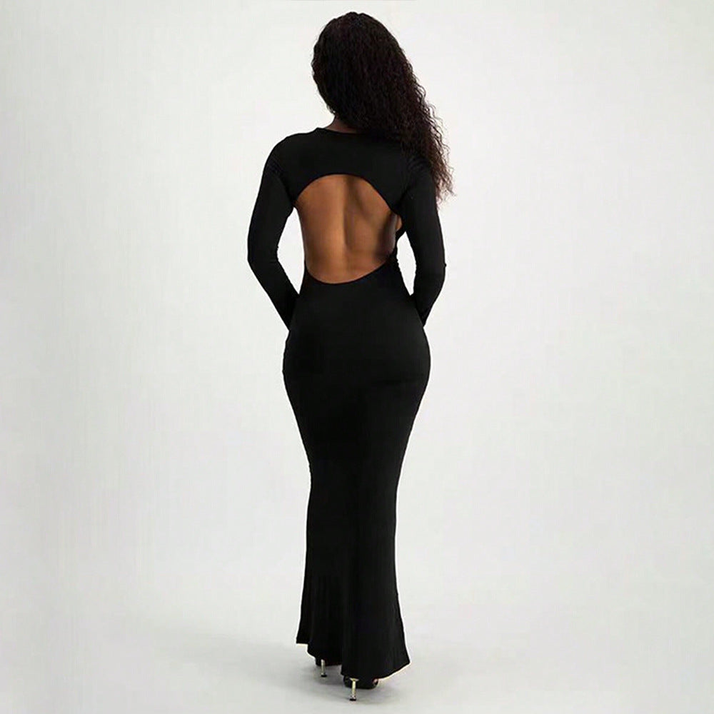 Dam Golvklänning Bodycon Polyester Lång-3