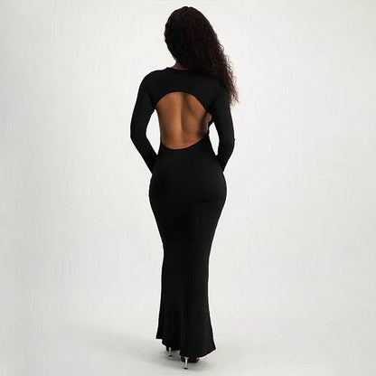 Dam Golvklänning Bodycon Polyester Lång-3