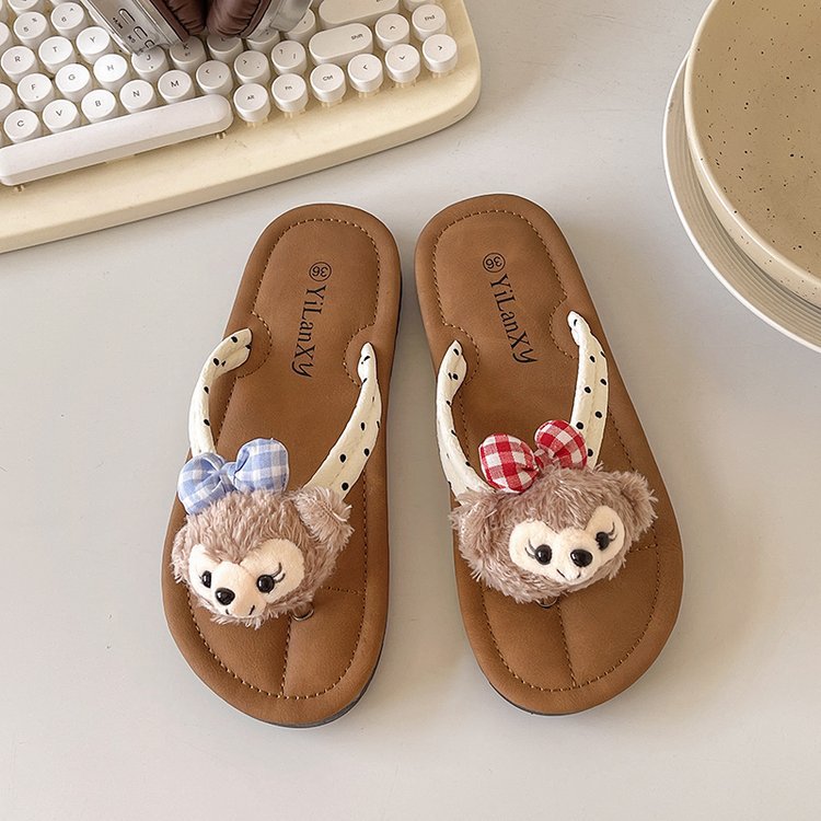 Dam Sandaler Djurmotiv Vadderad Fotbädd-2