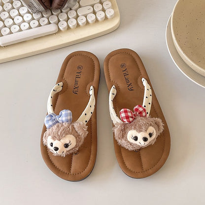 Dam Sandaler Djurmotiv Vadderad Fotbädd-2