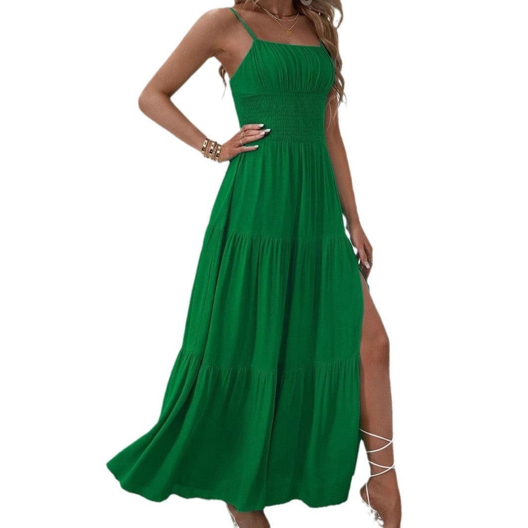 Kvinnors A-Line Klänning Spaghetti Remmar Polyester-6