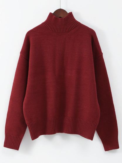 Dam Turtleneck Tröja Mjuk Ull Avslappnad Passform 3