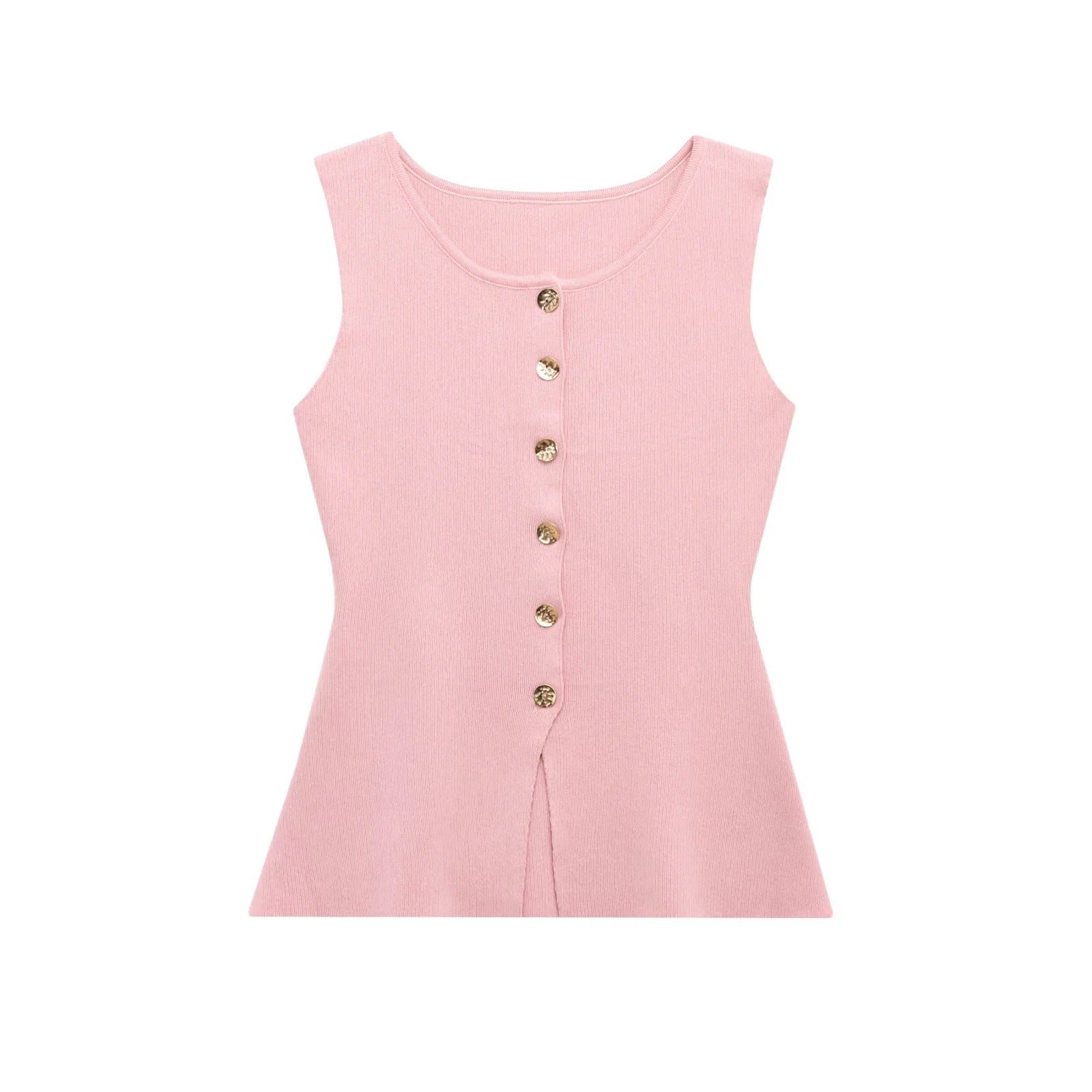 Kvinnors Topp Asymmetrisk Design Stickad Material-1