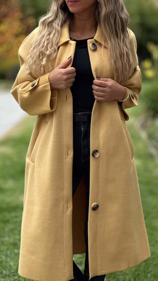 Dam Ullkappa Löst Fit Klassisk Polyester-1