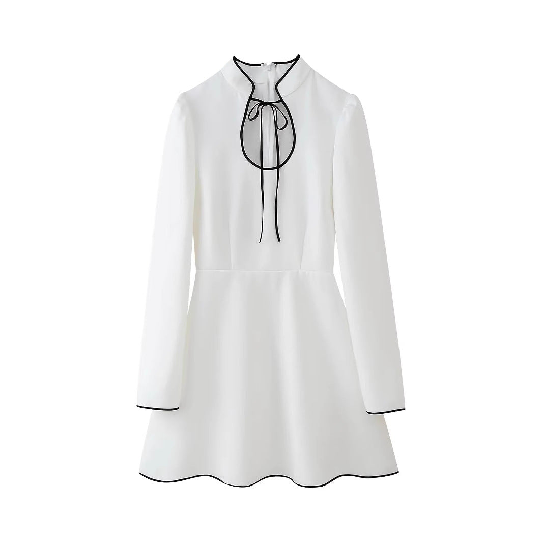 Kvinnoklänning Snörning Tygblandning Elegant 5