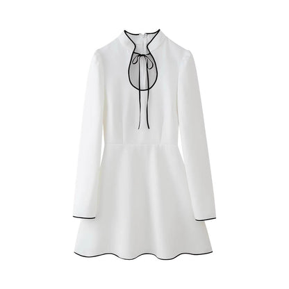 Kvinnoklänning Snörning Tygblandning Elegant 5