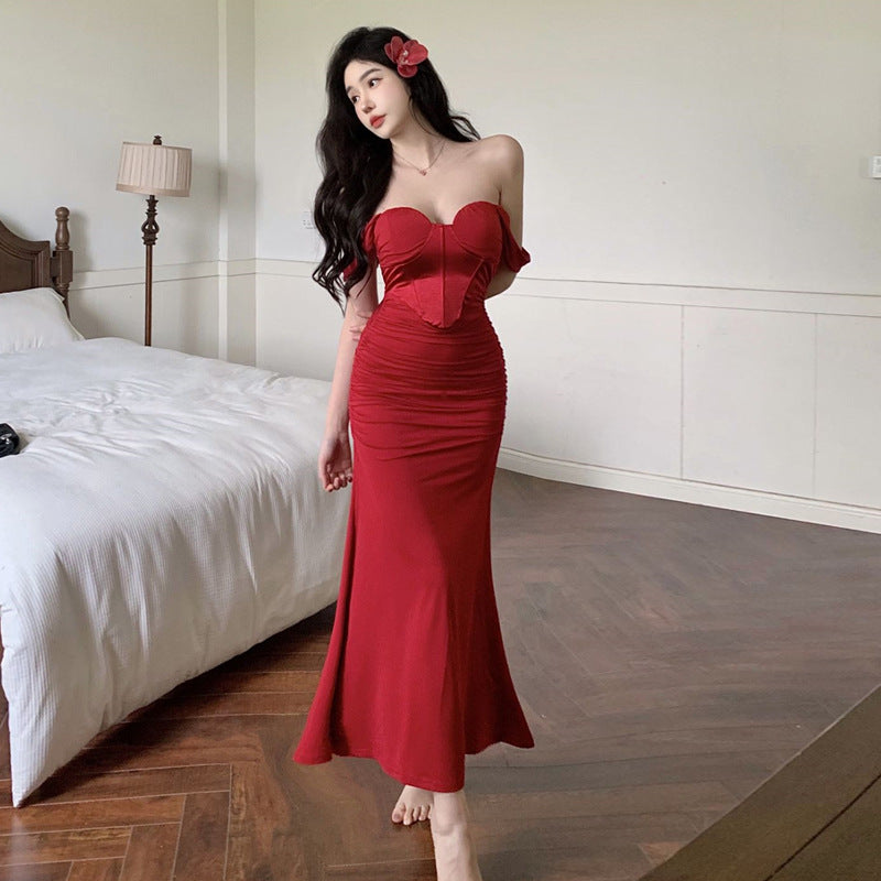 Variant image for Dam Klänning Lång Kjol Backless Polyester Fina Dam Klänningar-1