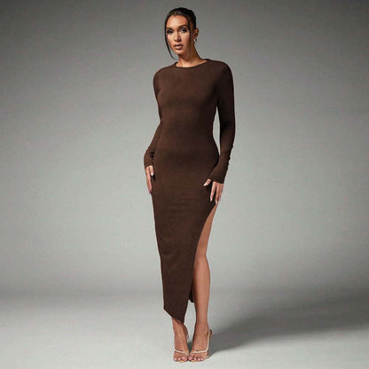 Dam Midi Kjol Hög Midja Slim Fit Polyester-5