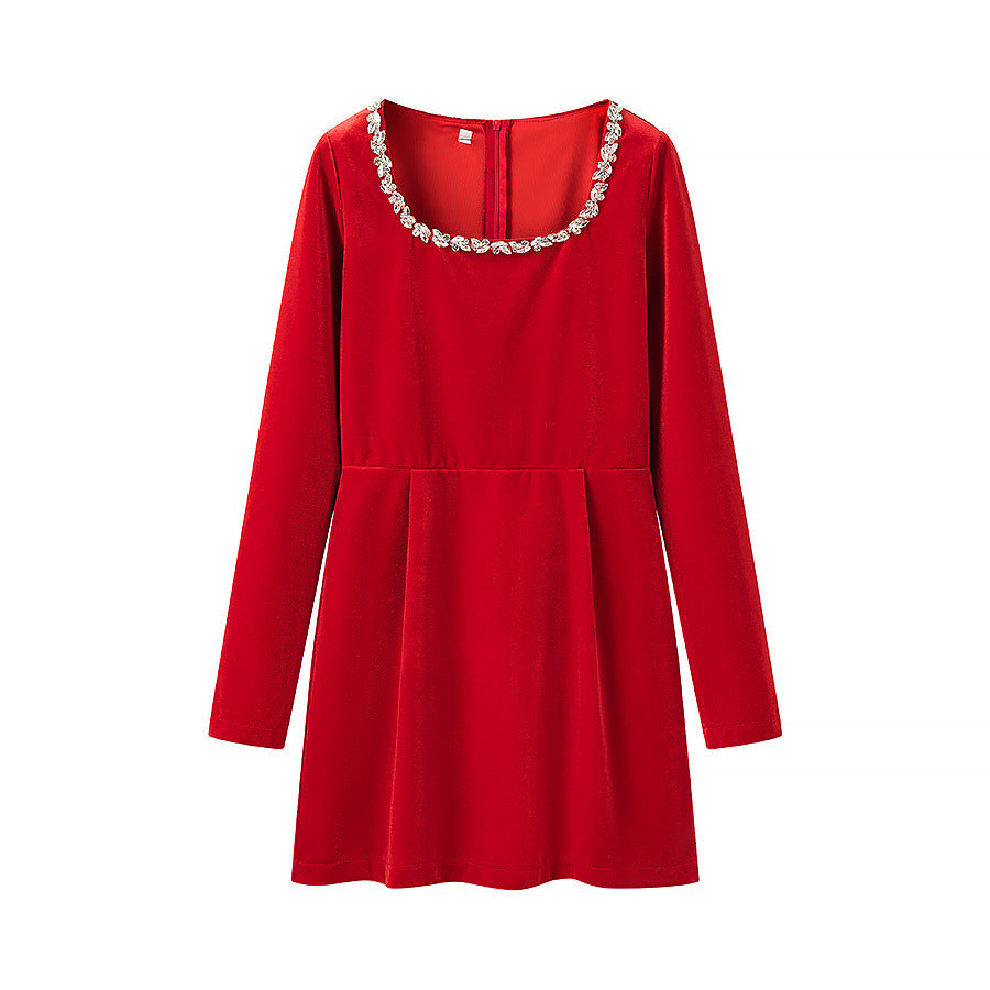 Variant image for Damklänning A-Line Långa Ärmar Pärlbroderi Polyester-4