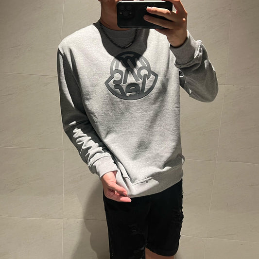 Stickad Dam Tröja Rund Hals 100% Bomull Tjock Loose Fit-1