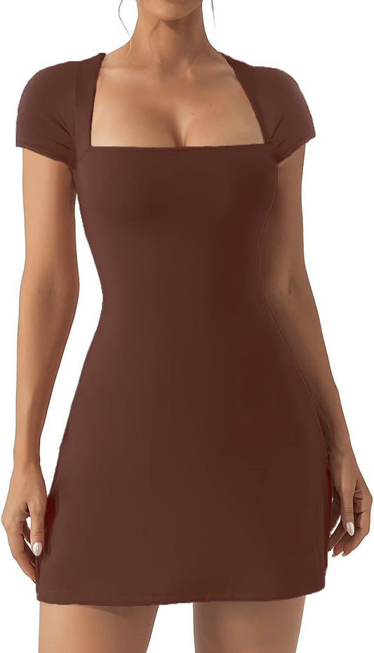 Damklänning A-Line Midjelastisk Merceriserad Bomull-1