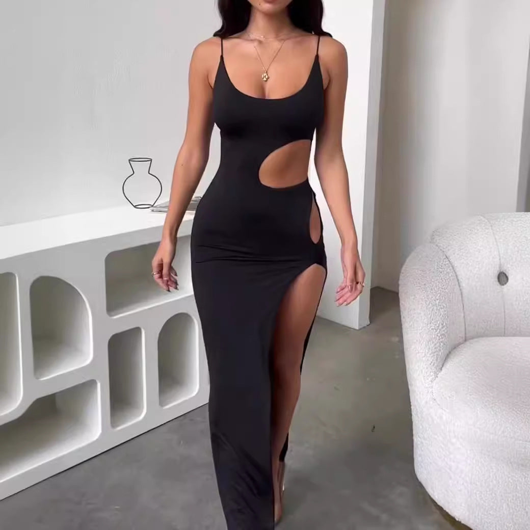 Dam Midiklänning med Hög Slits i Mjuk Stretchig Tyg 2