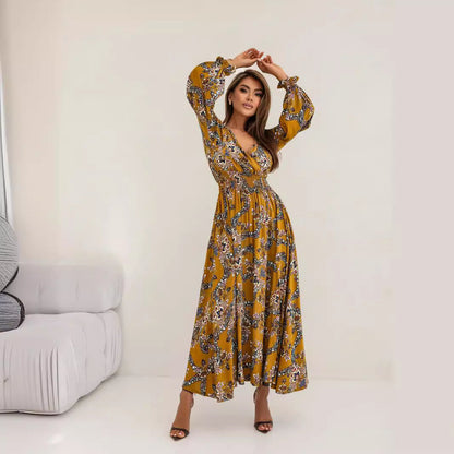 Dam Klänning Lång Tryckt Polyester Oversized-6