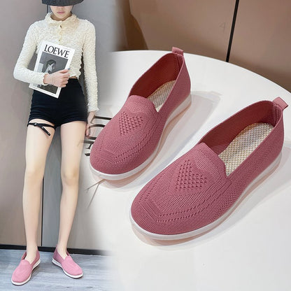 Kvinnors Slip-On Sneakers Andningsbart Stickat Gummi 10