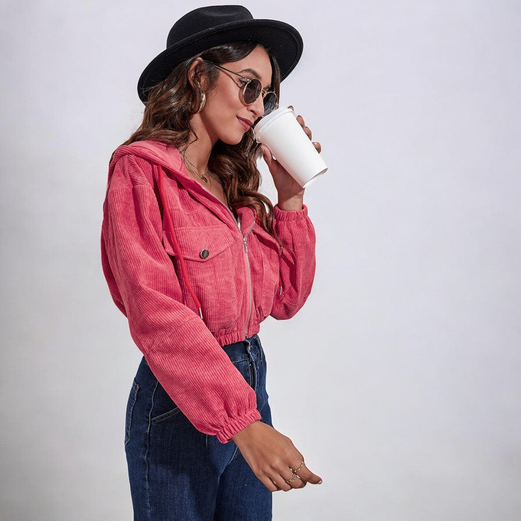 Dam Kortjacka Modern Design Högkvalitativt Material-3