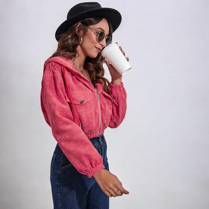 Dam Kortjacka Modern Design Högkvalitativt Material-3