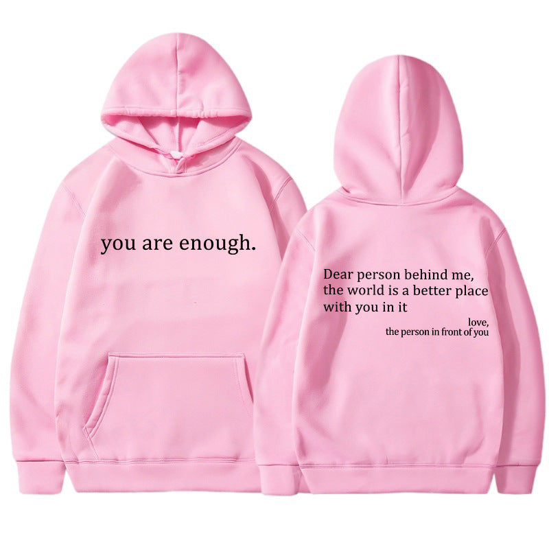 Unisex Hoodie Mjuk Bomull med Inspirerande Budskap 13
