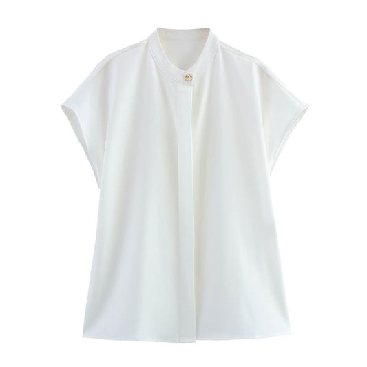 Dam Skjorta Kortärmad Färgblock Polyester-1