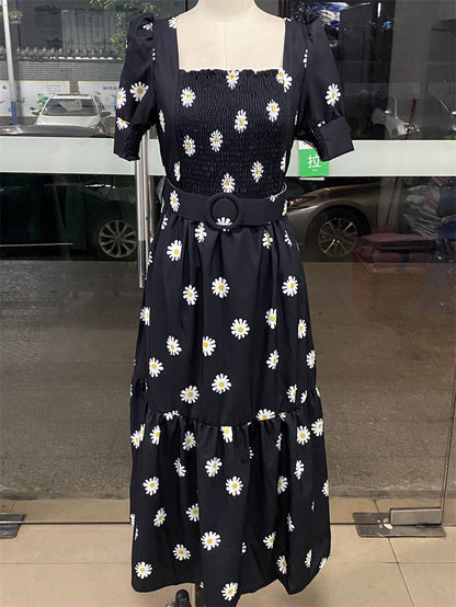 Kvinnors Midi Klänning U-ringad Polyester 8