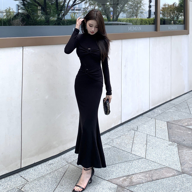 Kvinnors Mermaid Klänning Slim Fit Polyester Lång-2