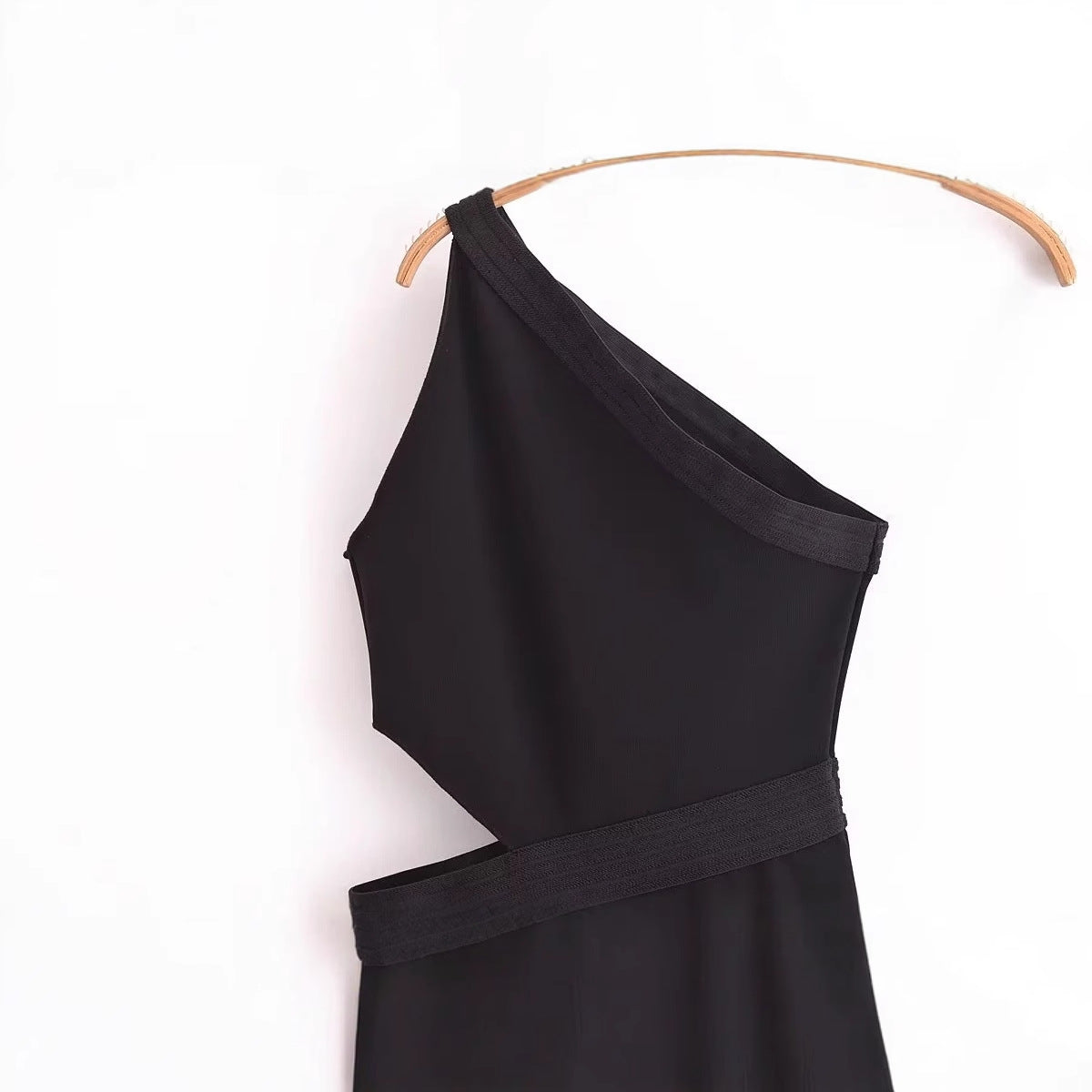 Kvinnor Asymmetrisk Wrap-Klänning V-Ringning Rüsch Detaljer Andningsbart Tyg-3