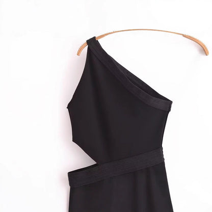 Kvinnor Asymmetrisk Wrap-Klänning V-Ringning Rüsch Detaljer Andningsbart Tyg-3