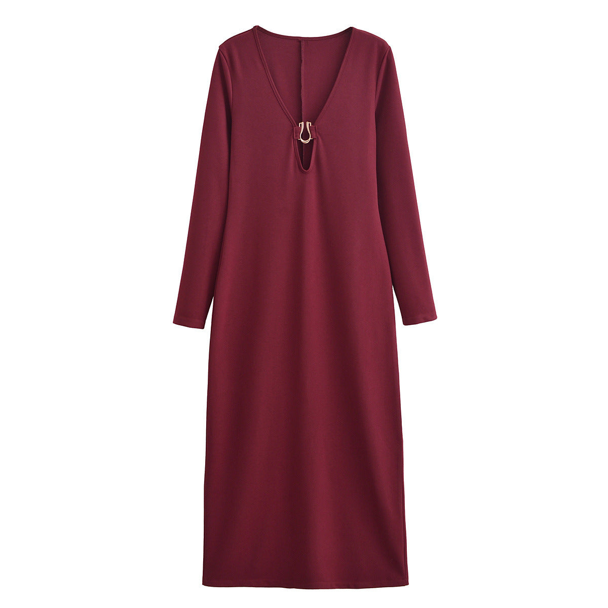 Dam A-Line Klänning med Långa Ärmar Polyester för Fest och Vardag-1