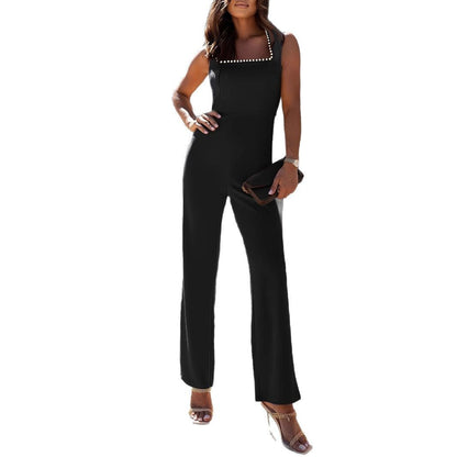 Kvinnors Jumpsuit med Fyrkantig Halsringning i Andningsbart Tyg – Elegant och Mångsidig för Alla Tillfällen 5