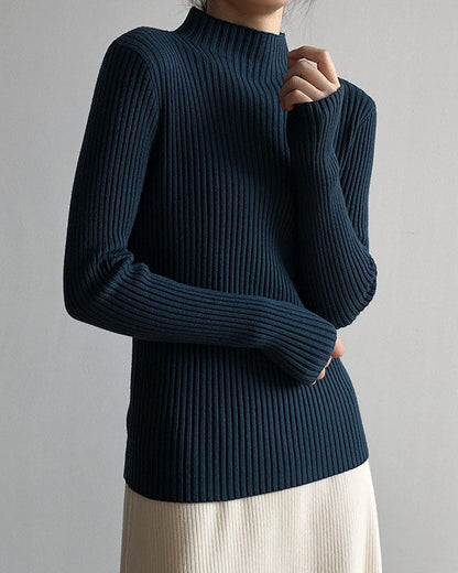 Variant image for Dam Tröja Halv Turtleneck Slim Fit Randig Kudda Fibrer-4