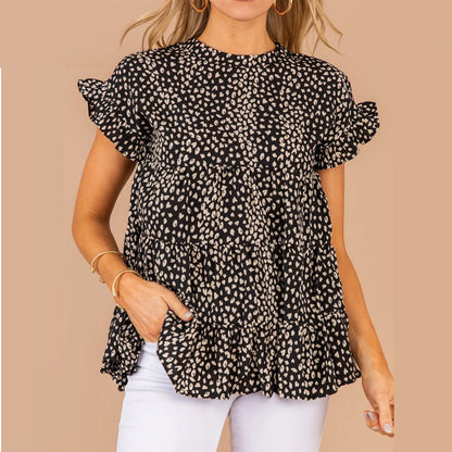 Variant image for Dam Festtoppar Korta Ärmar Blommig Polyester-1