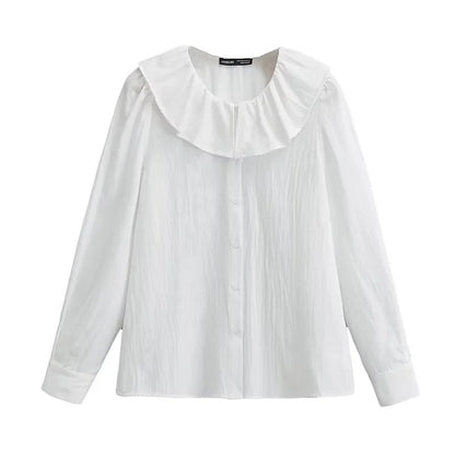 Kvinnors Blus Voluminös Krage Lätt Material 1