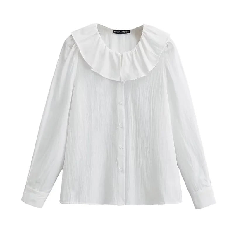 Kvinnors Blus Voluminös Krage Lätt Material 5