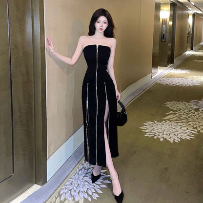 Dam Klänning Off-Shoulder Lång Kjol Polyester Elegant Stylat-3