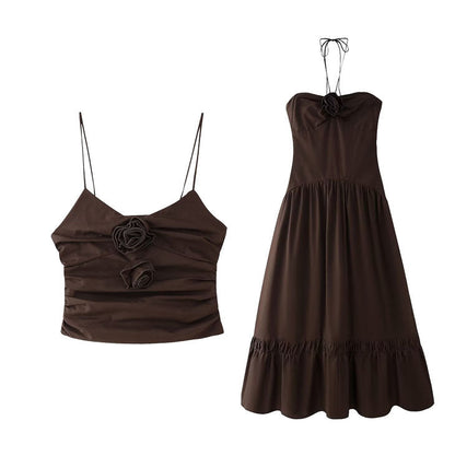 Variant image for Damklänning Rufsad Blommönstrad Polyester för Sommar-9