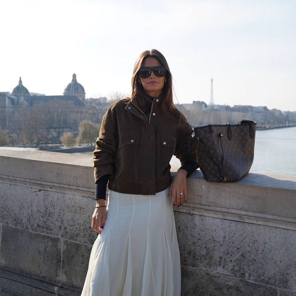 Damjacka i Mocka Modern Midjepassform med Praktiska Fickor-6