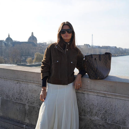 Damjacka i Mocka Modern Midjepassform med Praktiska Fickor-6