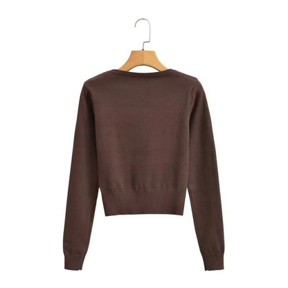 Kvinnor Crop Top U-hals Mjuk Bomullsmix Ribbstruktur Snäv Passform 4