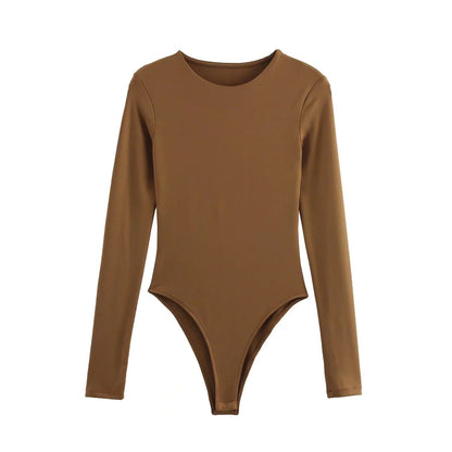 Kvinnors Bodysuit Långärmad Elegant Mjuk Tyg 10