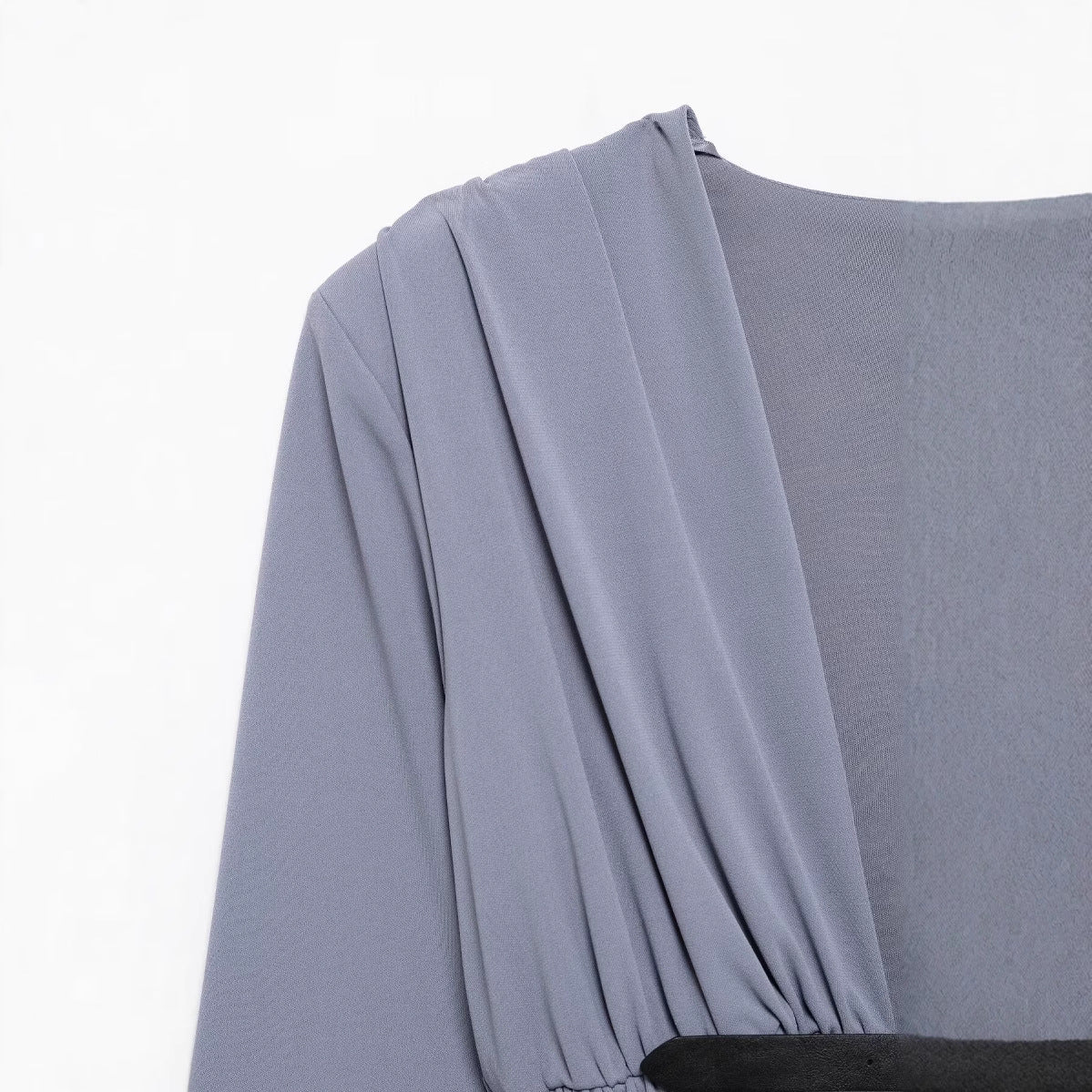 Kvinna Miniklänning A-Line Lång Ärmar Polyester-3