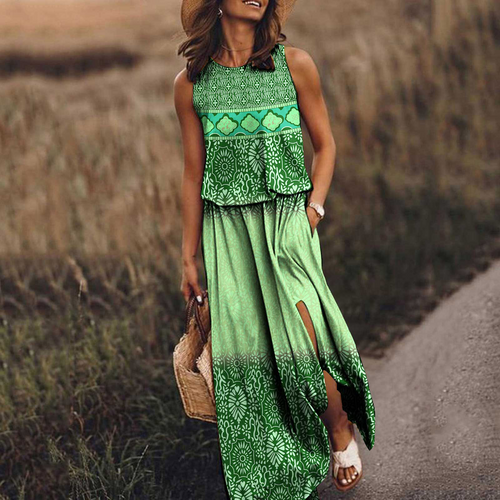 Kvinnors Klänning Elegant Bomull Normal Passform-1