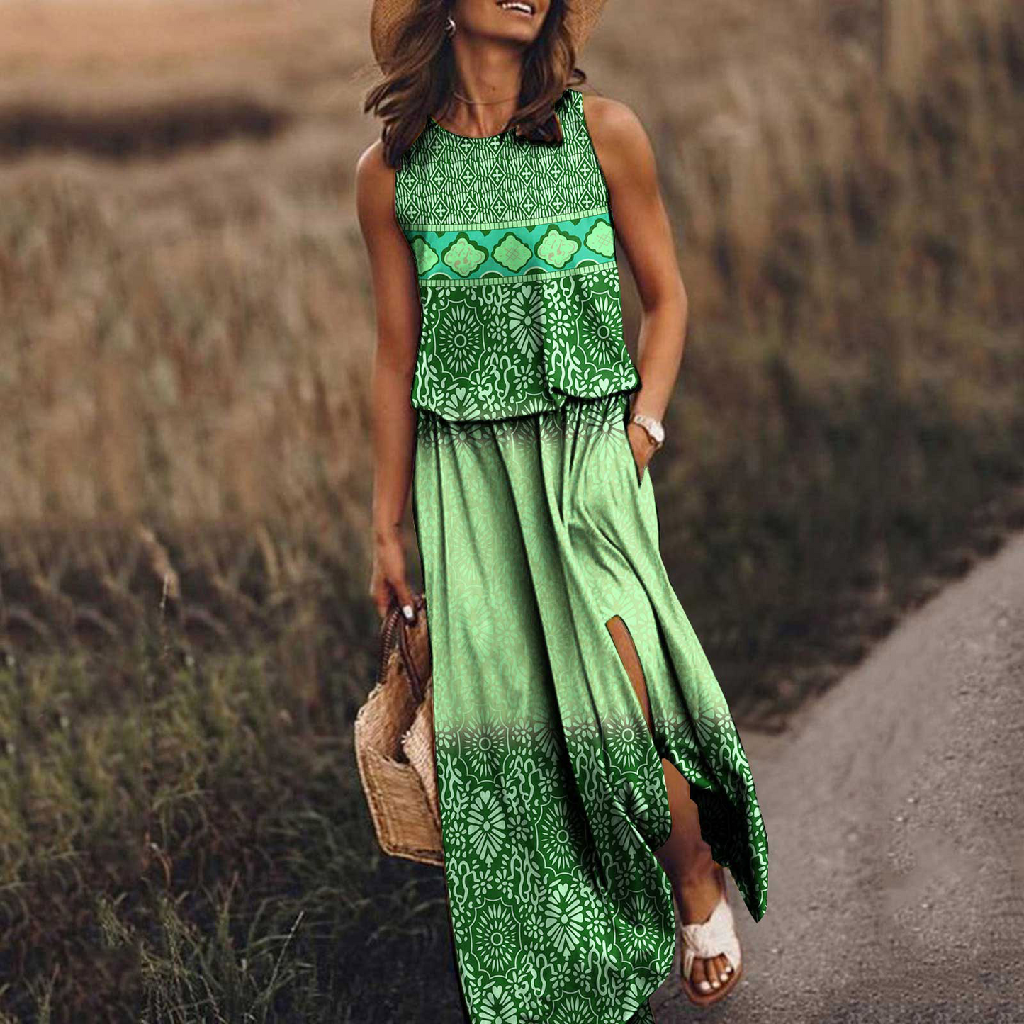 Variant image for Kvinnors Klänning Elegant Bomull Normal Passform-1