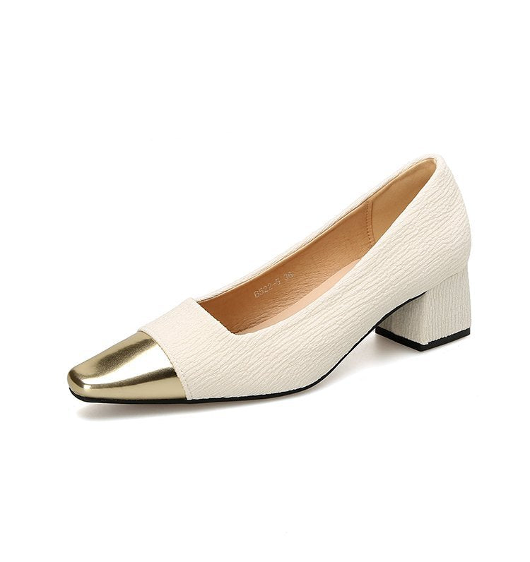 Kvinnor Slingback Pumpar Metallisk Detalj Andningsbart Material-6