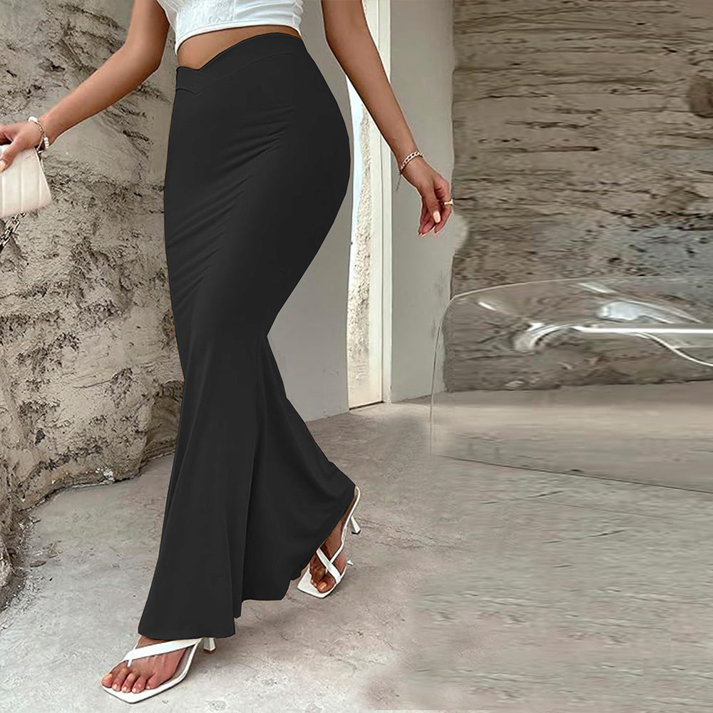 Maxikjol Dam Elegant Elastisk Tyg Lång Kjol 5