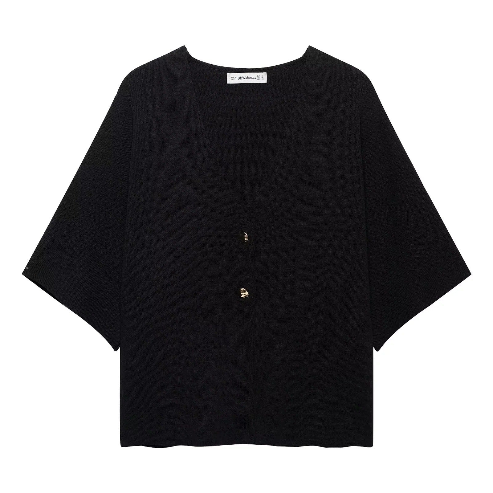 Kvinnors Kofta V-hals Mjukt Tyg Med Dekorativa Knappar-4