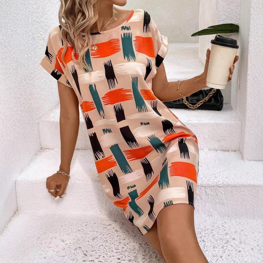 Kvinnors Klänning Kort Urban Batwing Ärmar Polyester 4