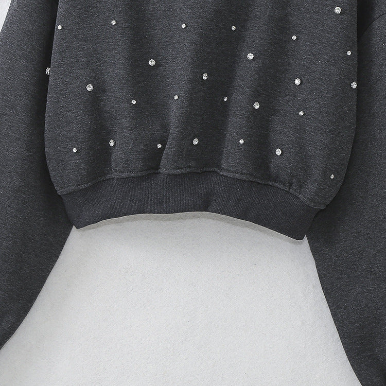 Kvinnor Beskuren Tröja med Mousserande Detaljer i Bomullsblandning-4