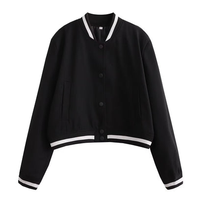 Variant image for Kort Jacka Dam Sportig Stil Ribbad Polyester-3